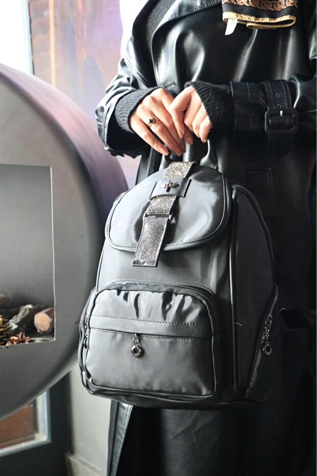 School Daily Satin Leather Women's Backpack Multi-Compartment Functional
