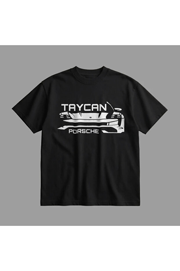 Porsche Taycan Front Oversize Tişört - 4