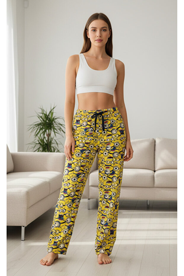 Minion Patterned Pajama Bottoms - 1