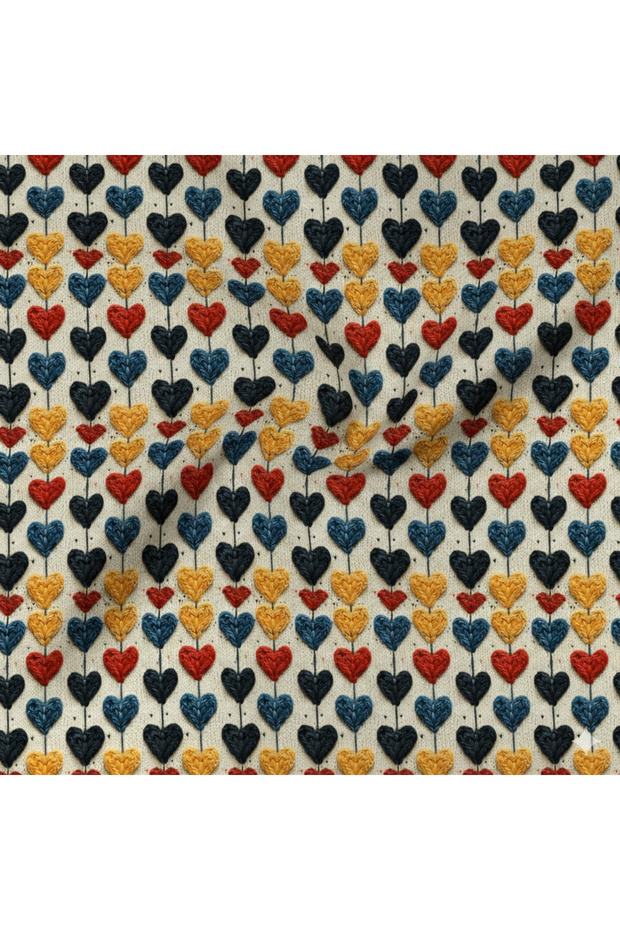 3D Heart Living Colorful Patterned Digital Ba Printed Upholstery Sofa Fabric, Throw Pillow Fabric