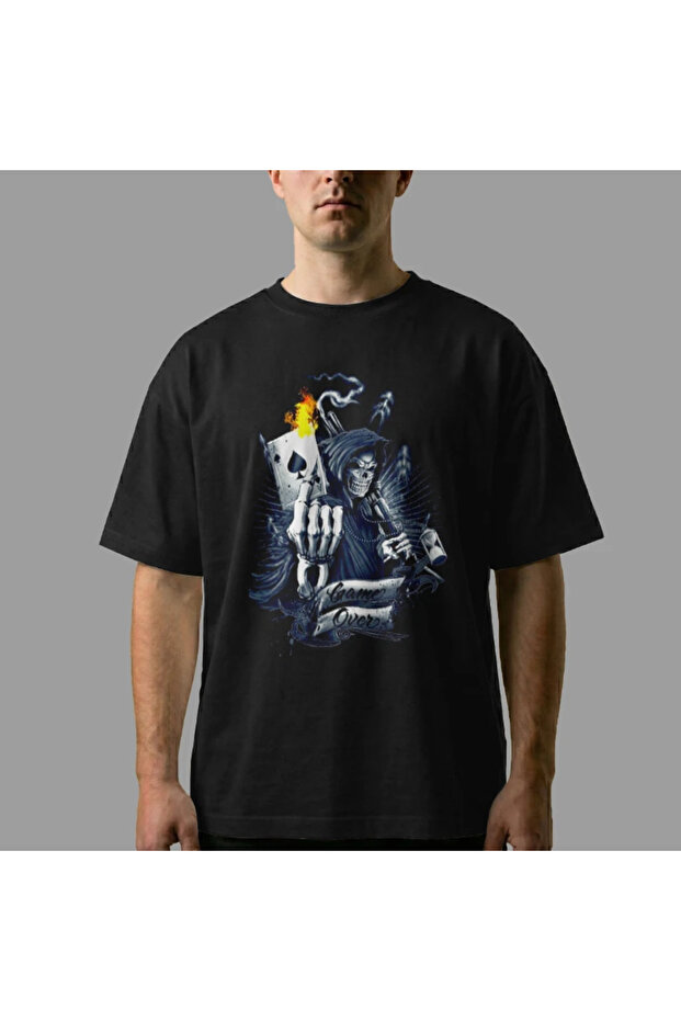 Μπλουζάκι Skull Game Over oversized - 6