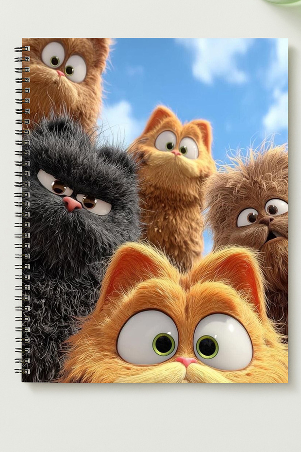 غلاف كرتوني معدني حلزوني غير مسطر مقاس A5 من GARFIELD دفتر ملاحظات GARFIELD