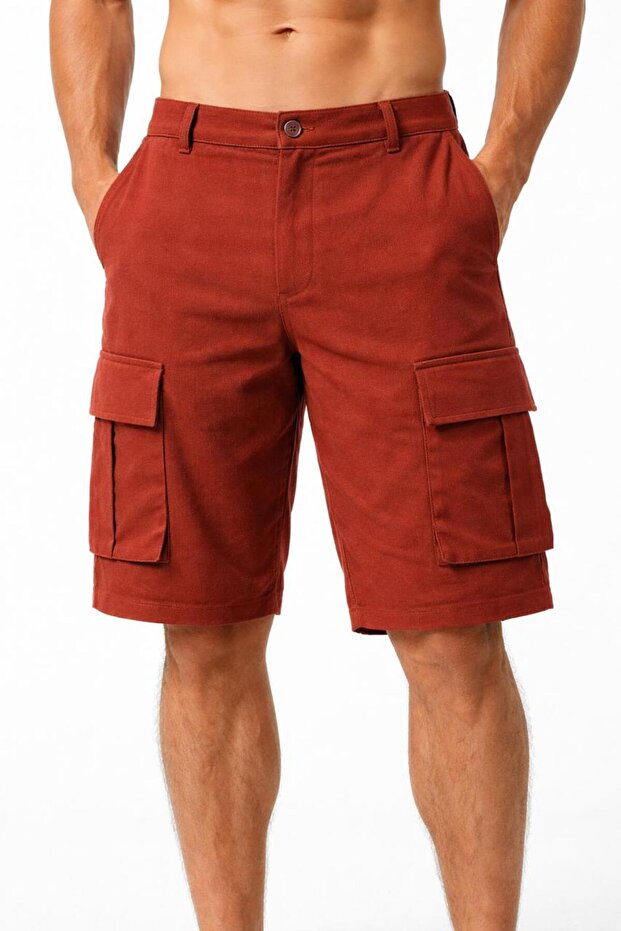 Men’s Cargo Shorts – Knee Length Utility Shorts with Multi Pockets, Casual Summer Wear