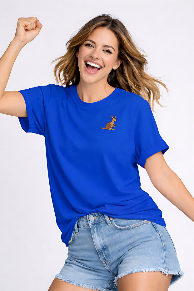 Kanguru Printed Unisex Oversized Cotton T-Shirt