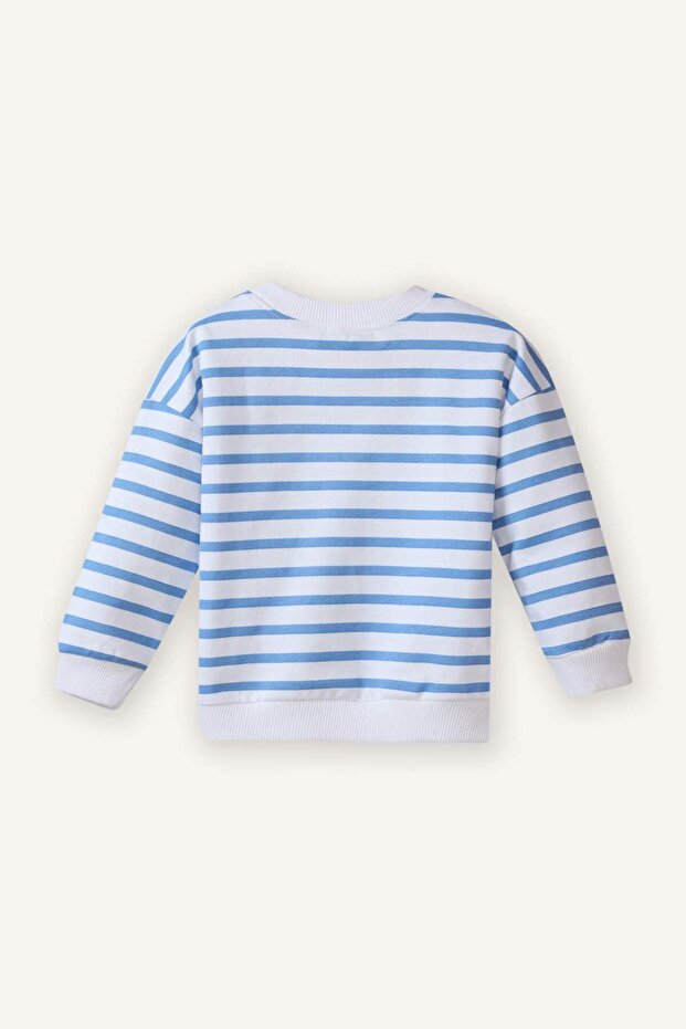 Oversize Geniş Kalıp Bisiklet Yaka Baskılı 2'li Sweatshirt Erkek Bebek G6343A526SP - 7