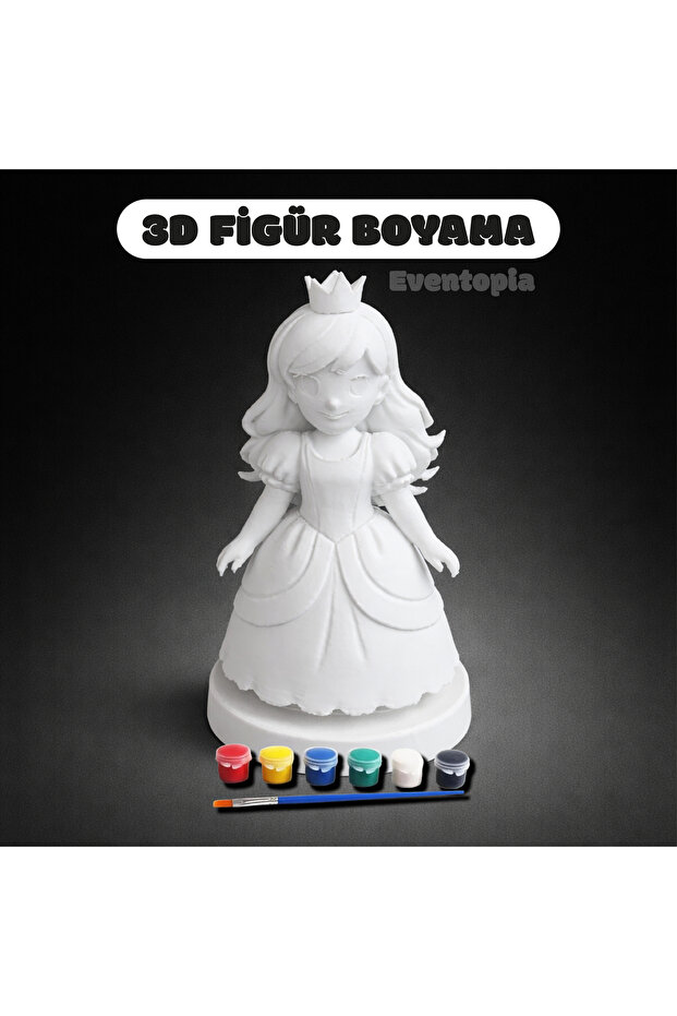 3d baskı prenses figür boyama seti - 1