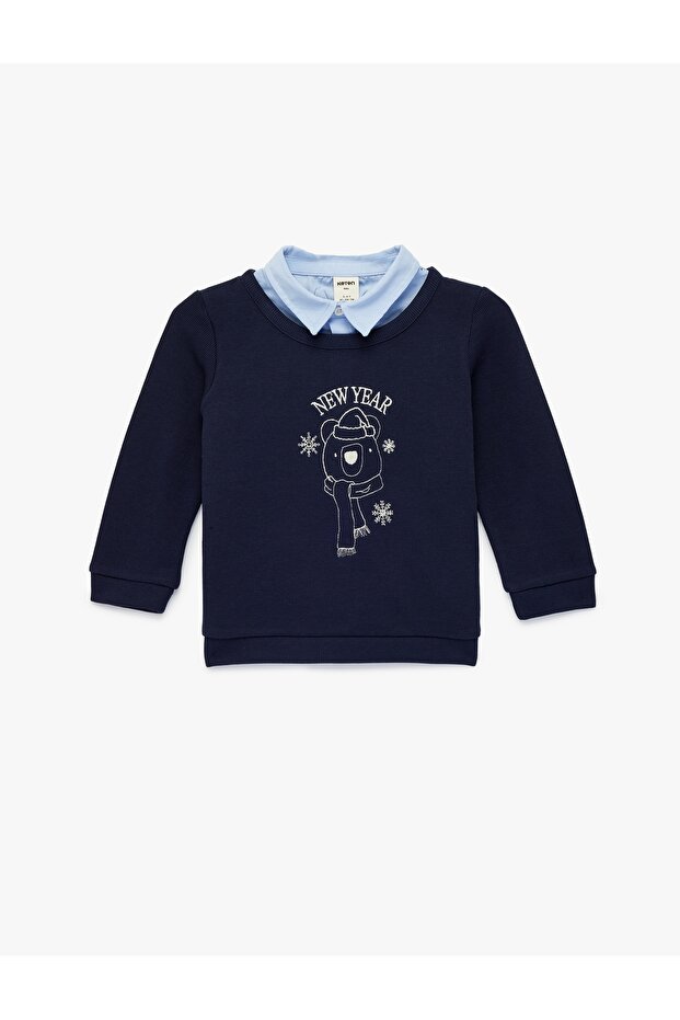 Baby Boy Sweat 6Wmb10322Tk Dark Blue