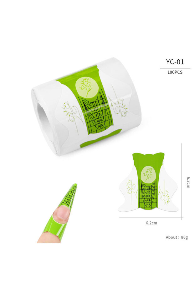 YC-01 ١٠٠ قطعة من جل الأكريليك بالأشعة فوق البنفسجية لتطويل الأظافر، وقوالب بناء الأظافر، وأطراف الأظافر، ودليل فن الأظافر الفرنسي