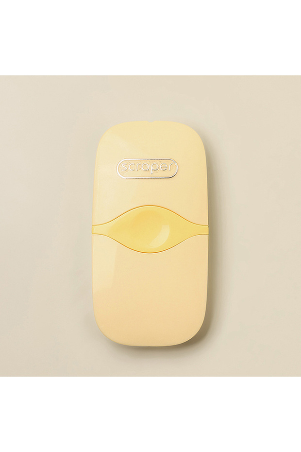 Yellow 1/2Pcs Professional Nail Art Stamping Scraper Multifunctional Cleaning Shovel with Lid Glue S