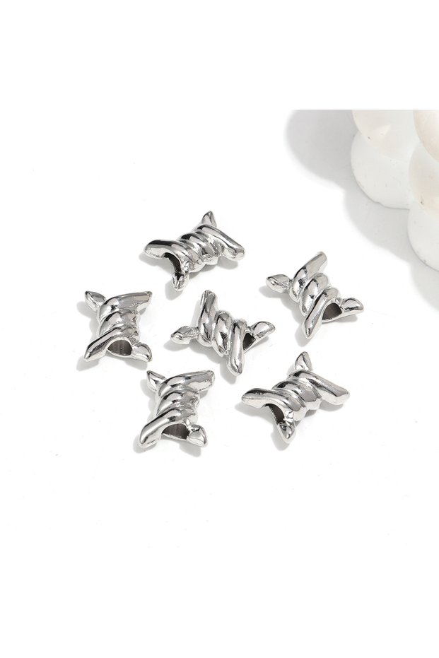 10pcs 14x17mm 10pcs Silver Color Thorns Alloy Loose Bead Gothic Iron Wire Spacer Beads for DIY Jewel