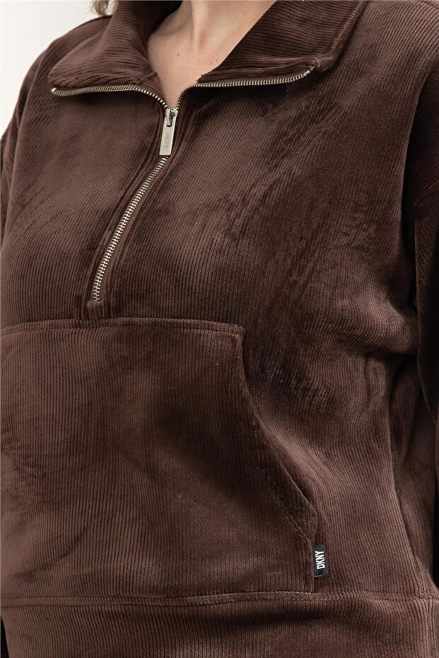 Tech Velour Rib Half Kadın Triko - 4