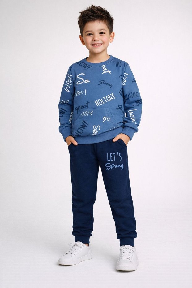 Boys' Printed Sweatshirt and Sweatpants Set, Ages 7-10