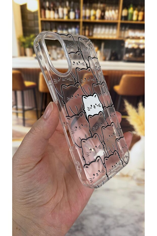 غطاء شفاف متوافق مع آيفون 16 من مانيكات، مزخرف بنمط، يمتص الصدمات ويحمي الكاميرا - 3