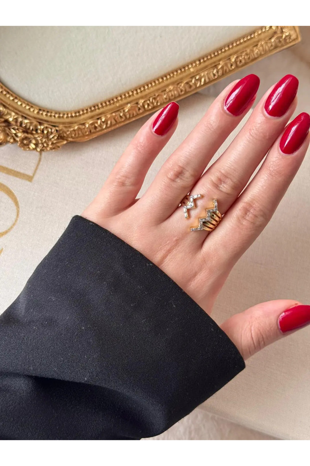 خاتم زينا ذهبي متعرج - 7