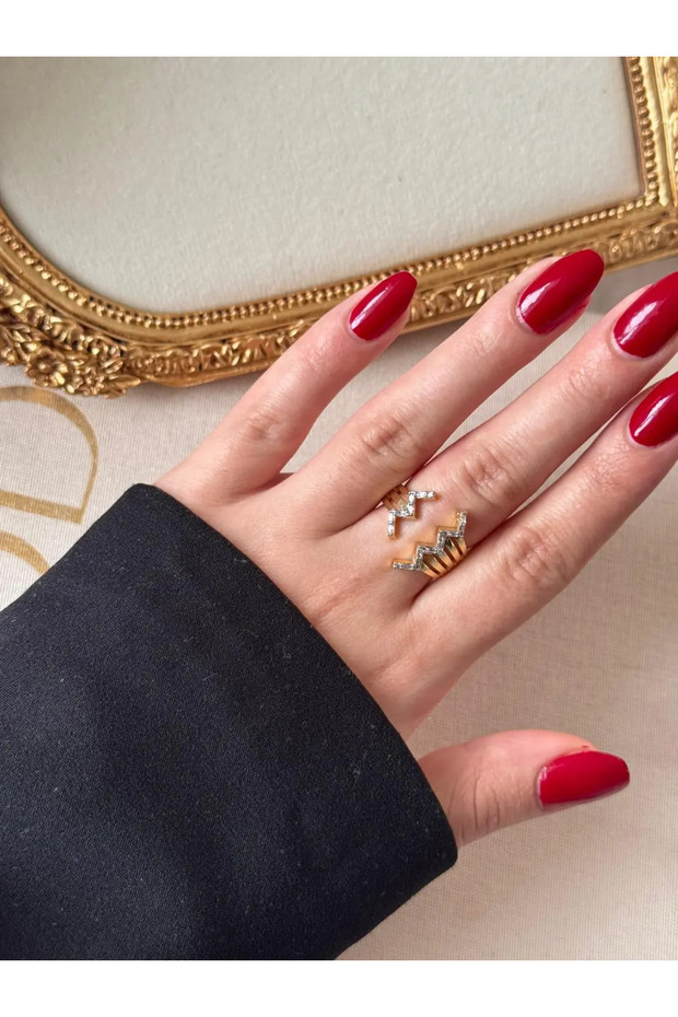 خاتم زينا ذهبي متعرج - 6