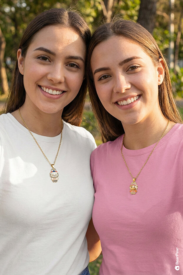 2'li Paslanmaz Çelik Labubu Kolye - 2