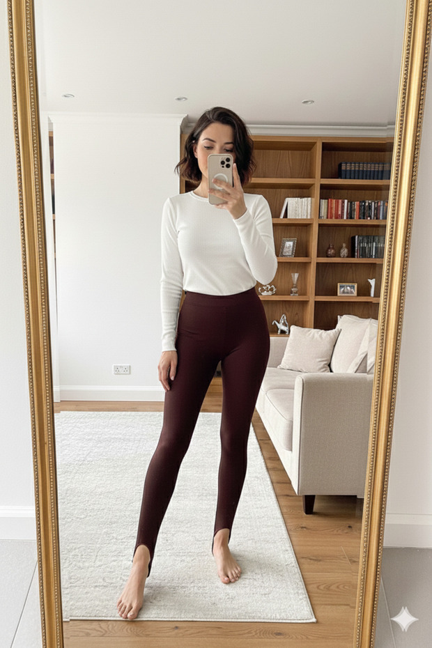 Women's Füzo Ankle-Lower Leggings, Brushed High Waist