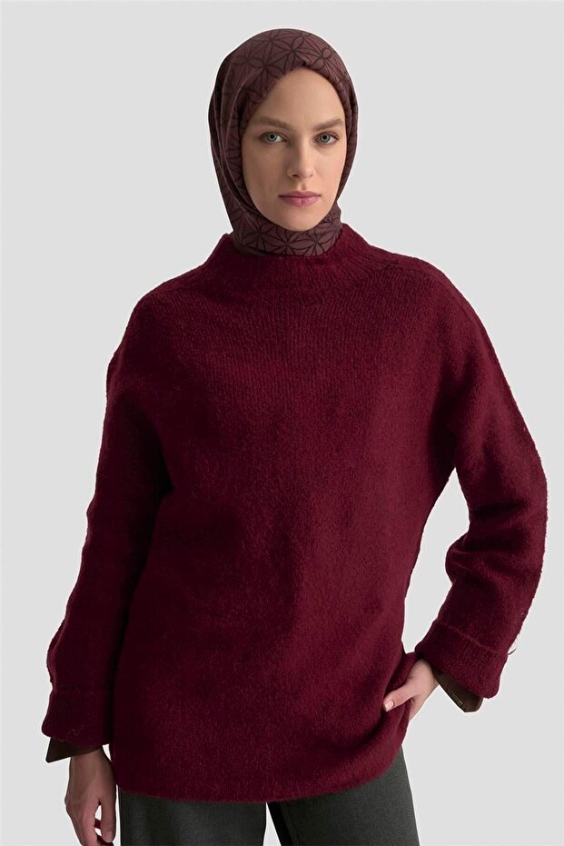 ملابس تريكو مسطحة 25KD6001 بوردو