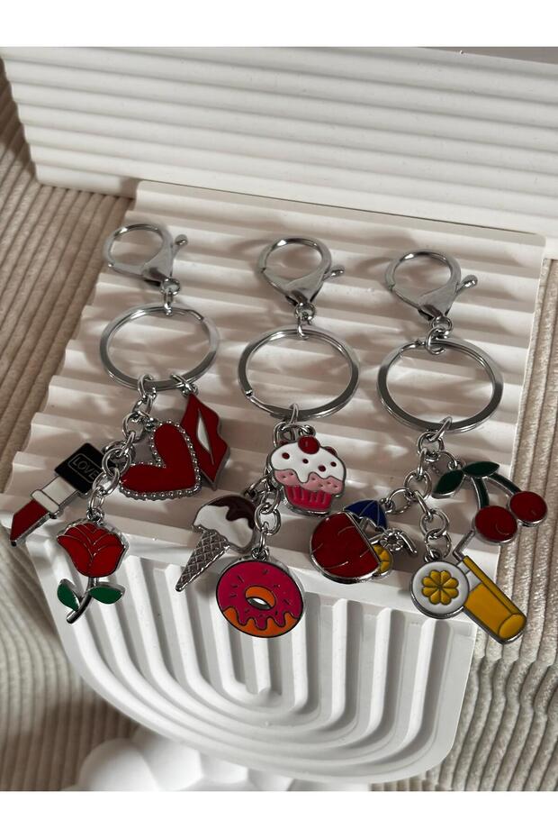3 Pieces of Bag Charm & Keychain