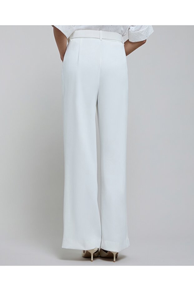 بنطال أرجل واسعة موحد مع إغلاق بأزرار - 6