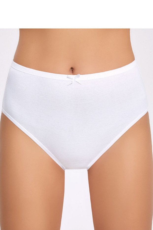 12 Pieces, 100% Cotton Ribbed, with Bow, High Waist, Women's Bato Panties (for Wide Hips)