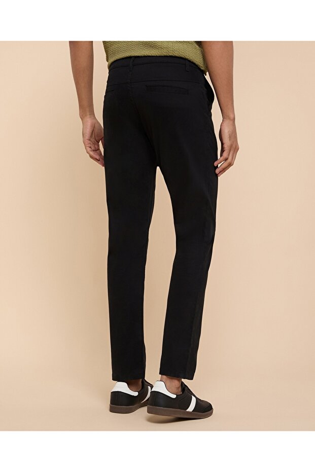 بنطال مستقيم سادة مع زر للإغلاق - 4