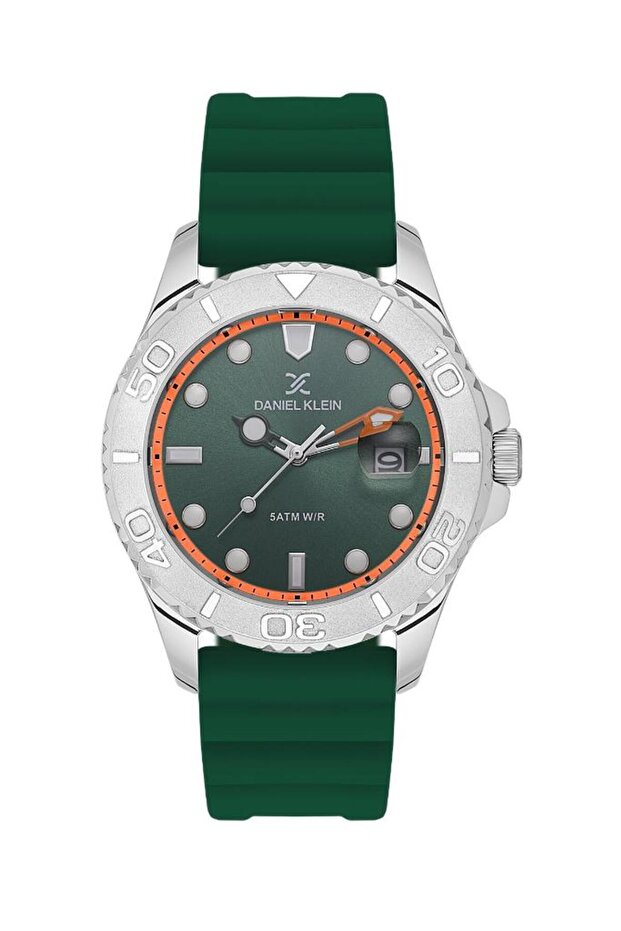 Dk.1.13816-3 Phosphorescent Dial 5 Atm Water Resistant Silicone Band Steel Plated Green