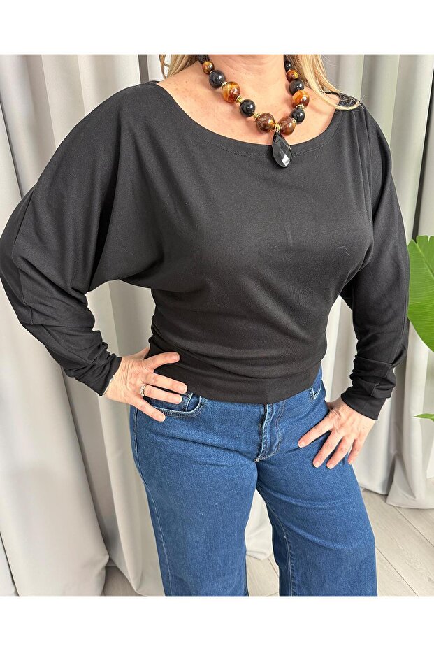 Silvia Basic Blouse Black - 2