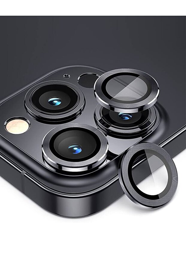 عدسة حماية للكاميرا (متوافقة مع 17 جهازًا) - أسود - 1
