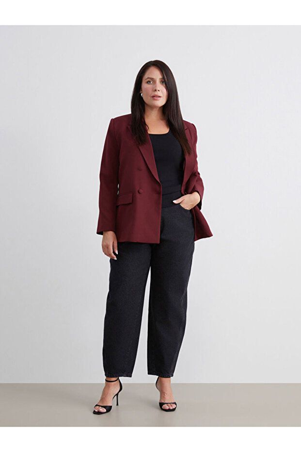Black Plus Size Straight Fit Women's Jeans