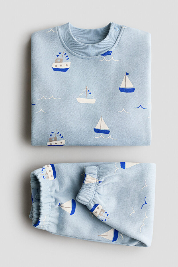 2 Parçalı Pamuklu Sweatshirt Set - 2