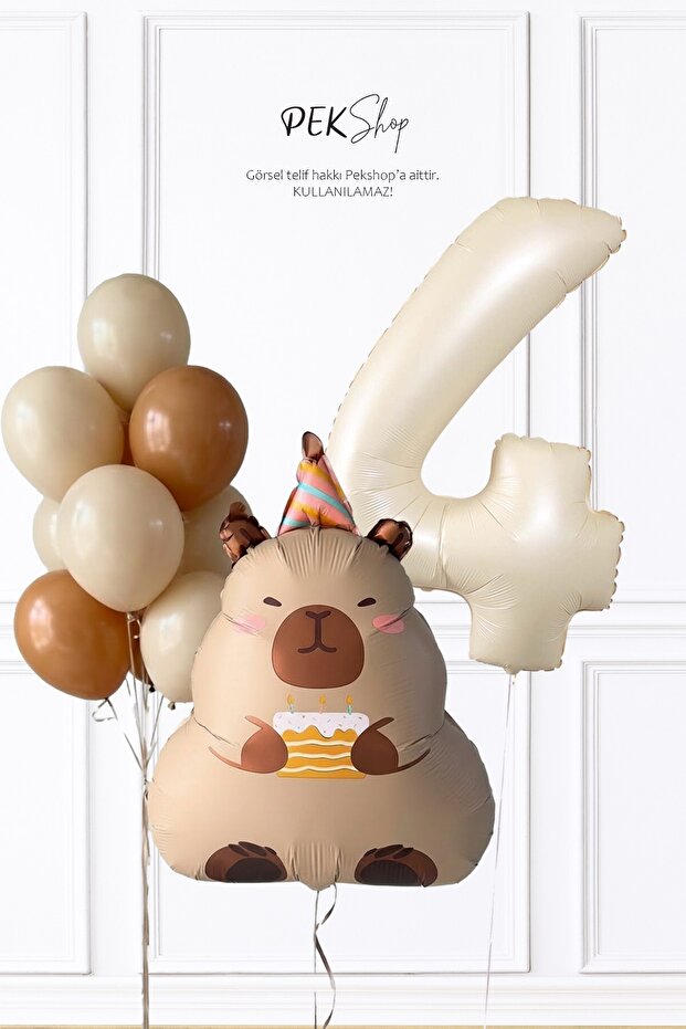 Capybara Birthday Balloon Set Age Balloon Balloon Chain Set