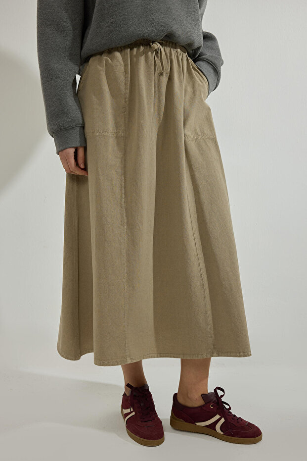 ELASTİK BEL CEPLİ ETEK - 3