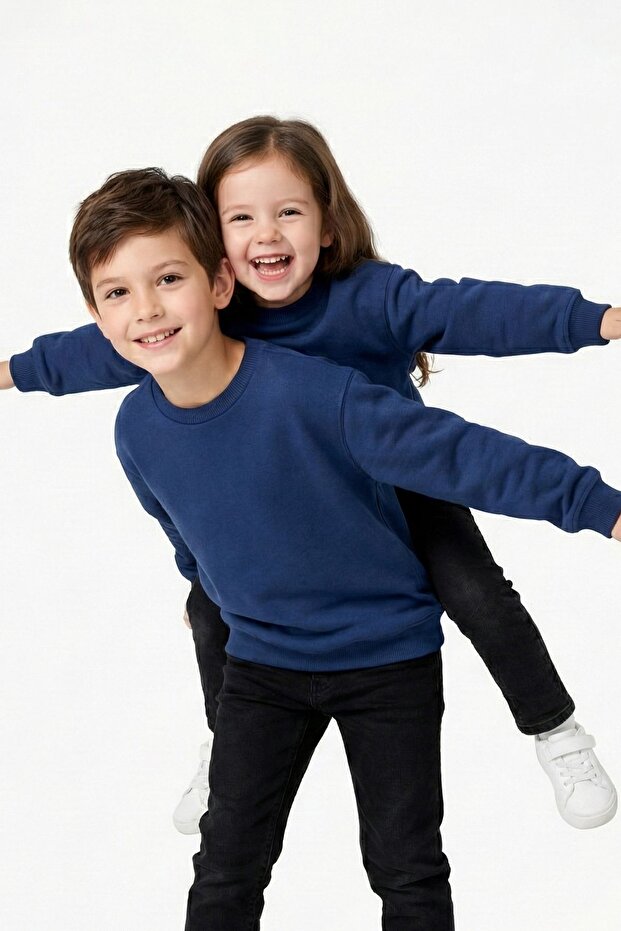 3'Lü Basic Şardonlu Çocuk Sweatshirt - 3