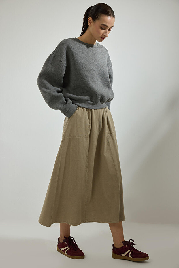 ELASTİK BEL CEPLİ ETEK - 2