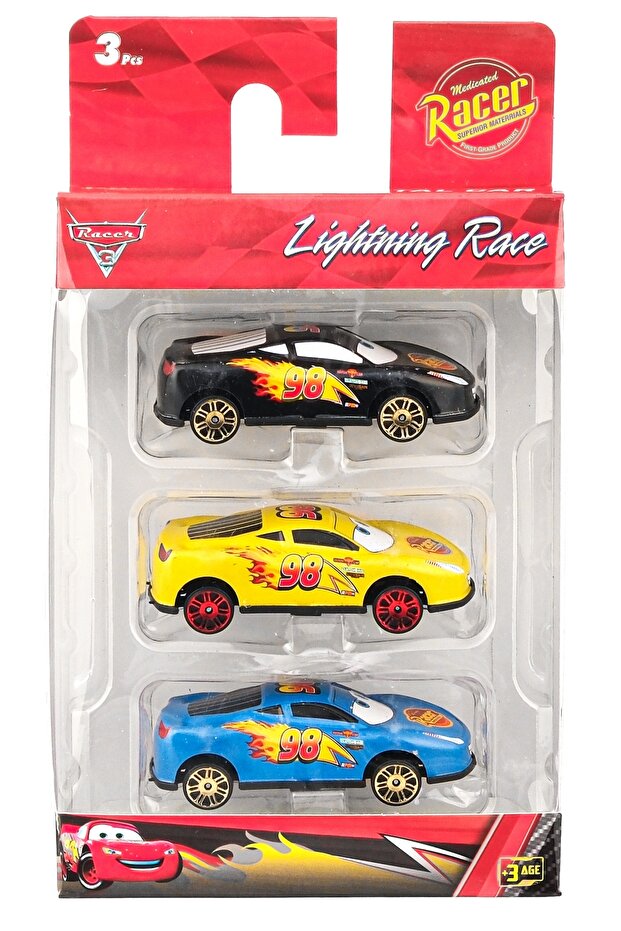 3-Piece Lightning Mcqueen Car Set Toy 3 Cars