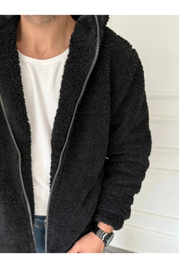 سترة بلاش خروف سوداء - 2