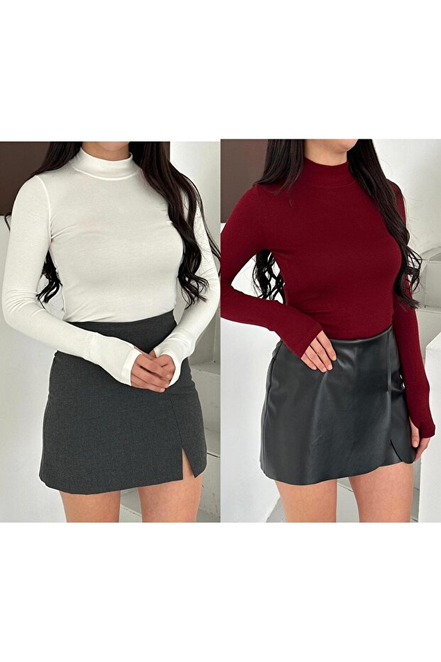 بلوزة نسائية من قماش المودال بتصميم مفتوح الأصابع من بادي
