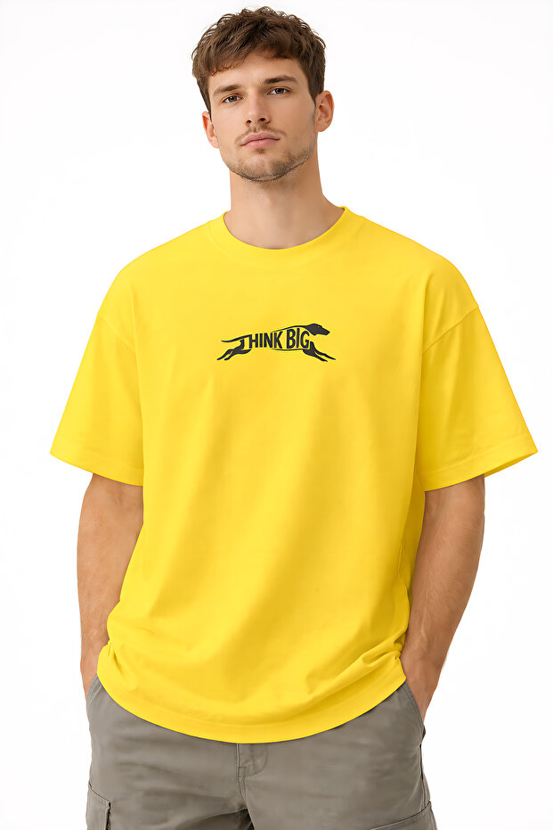 Think Big Printed Cotton Relaxed Fit Round Neck Unisex T-Shirt