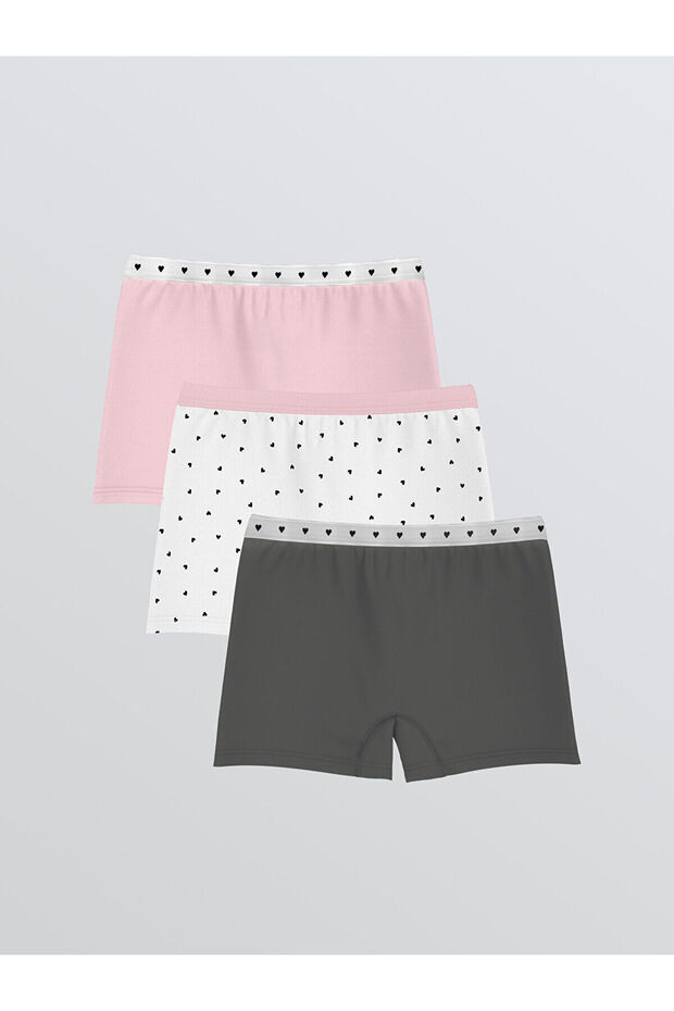 Ecru Printed Girls' Boxer Shorts 3-Pack (S6)