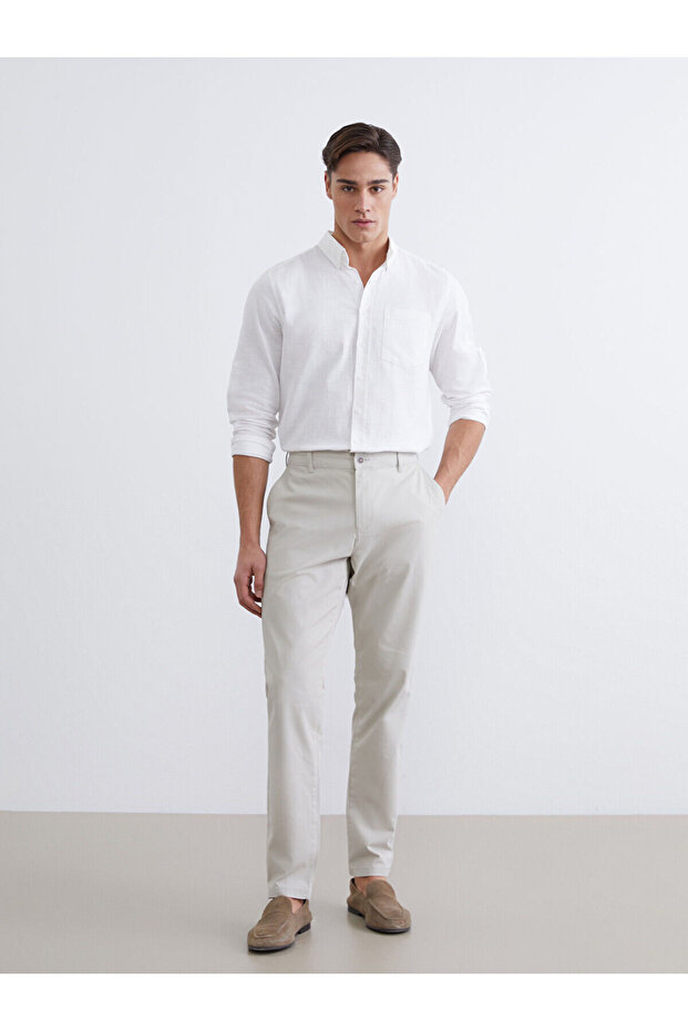 Lcwaikiki Classic Beige Slim Fit Men's Chino Pants