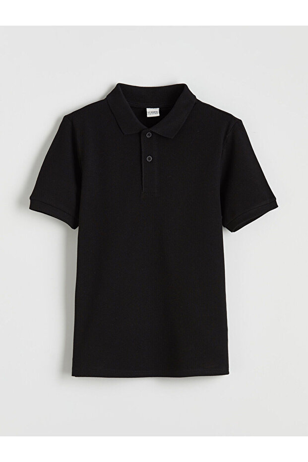 Create your style with uzg store: black polo collar t-shirt for boys