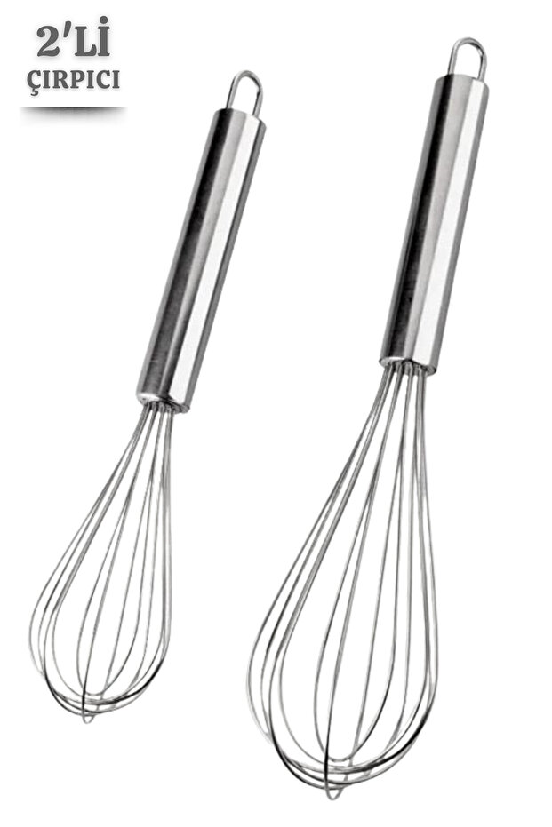 2-Piece Stainless Steel Whisk, Metal Whisk 2 Sizes