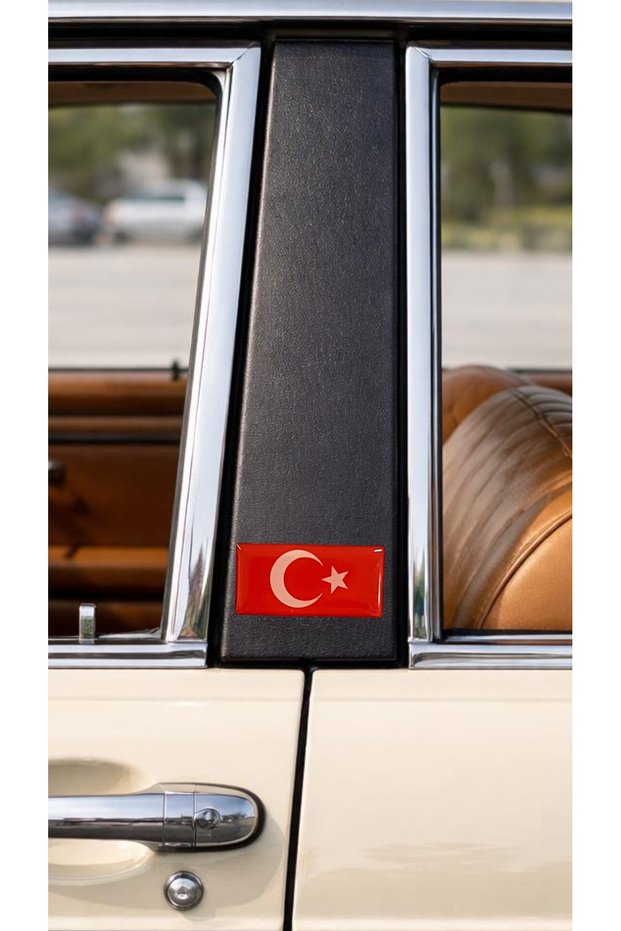 Turkish Flag Drop Sticker Emblem Coat of Arms 3D Drop Silicone Emblem Turkish Flag 2 Pieces 5X2.5Cm