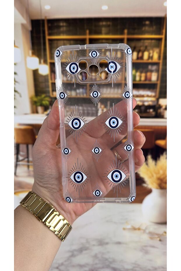 غطاء شفاف متوافق مع هاتف Poco X3 مع نمط إيفيلي، يمتص الصدمات ويحمي الكاميرا - 2