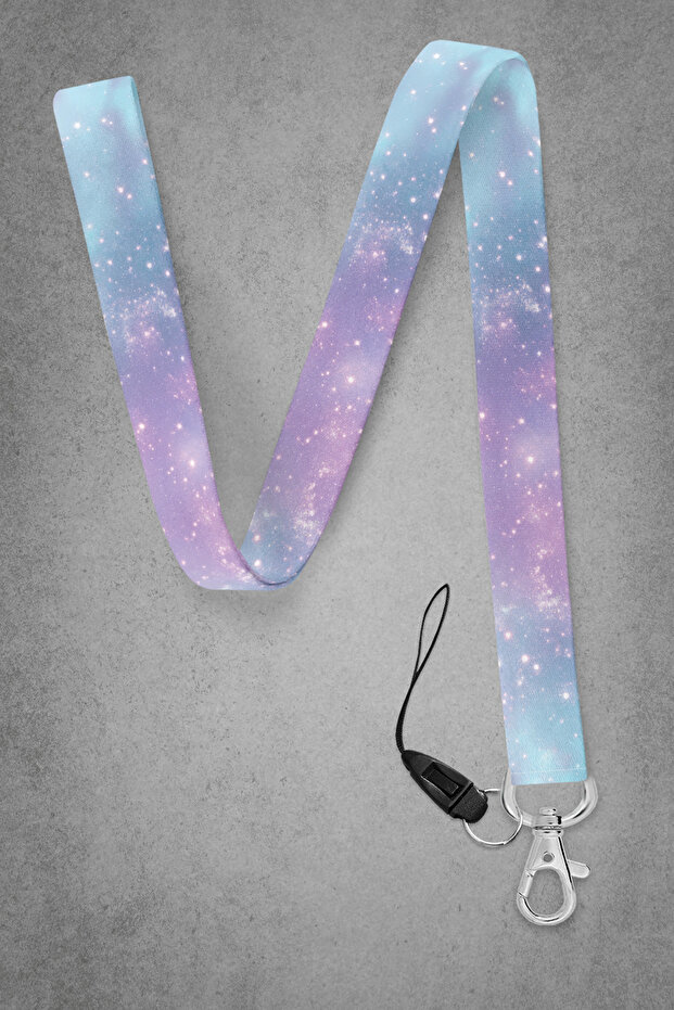 Pink Galaxy Pattern Neck Strap, Neck Strap Lanyard, Card and Phone Holder - Bas132