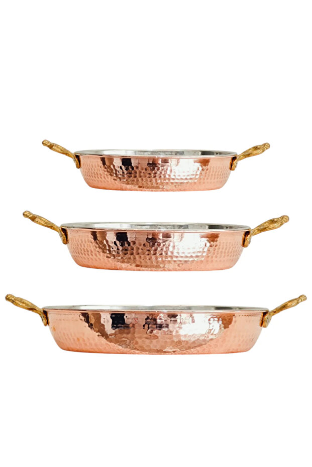 Thick Copper Pan Set of 3