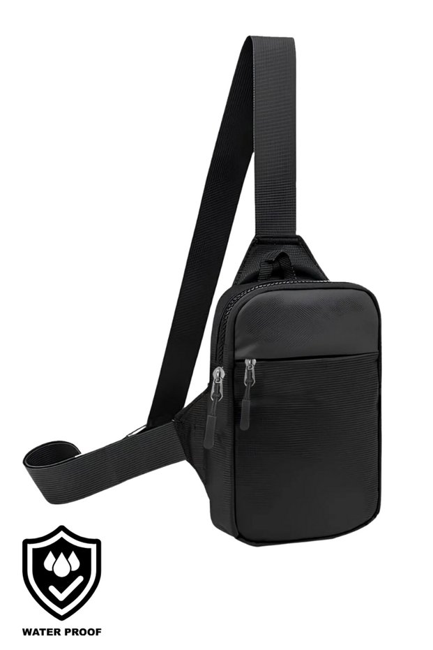 Unisex Impertex Fabric Waist and Cross Shoulder Bag with Phone Compartment Chest Travel Daily Bodybag