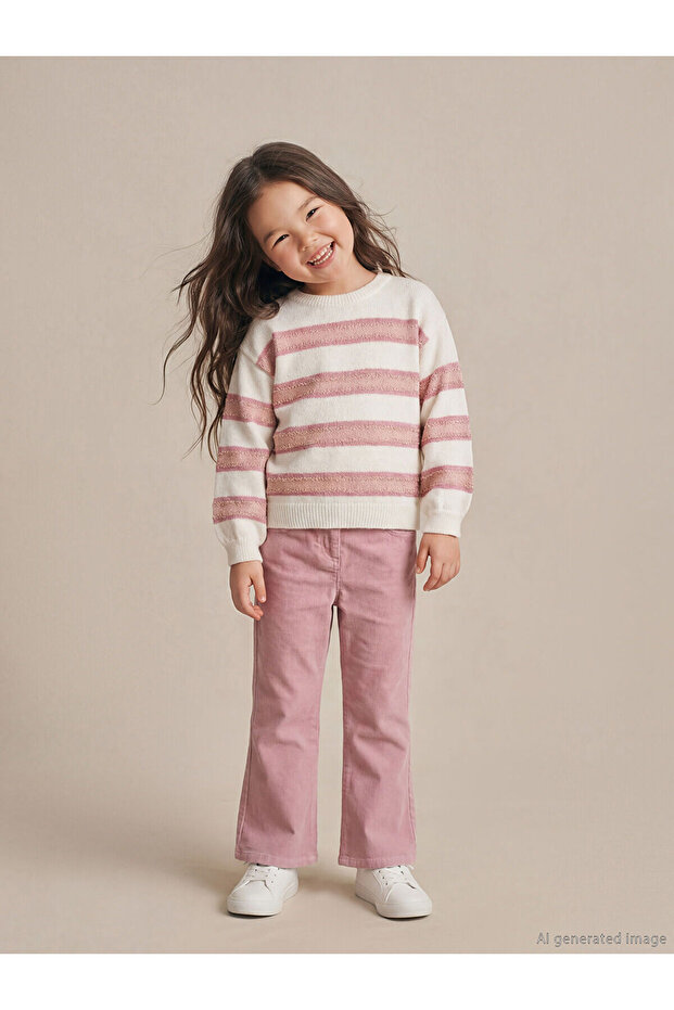 Flared Velvet Girls' Trousers