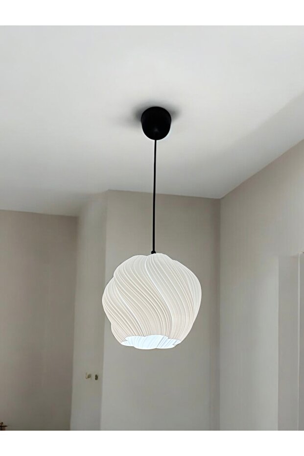 Avize Modern Bohem Avize Krema Desenli Sarkıt Avize - 7